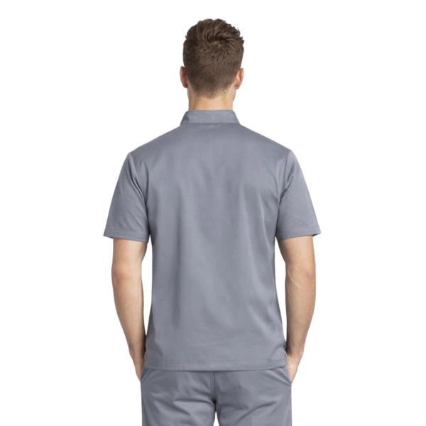 Bluza kucharska szara na napy elastyczna krótki rękaw roz.3XL